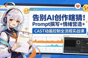 （18473期）告别AI创作瞎猜！Prompt撰写+情绪营造+CAST动画控制全流程实战课