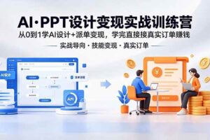 （18458期）AI·PPT设计变现实战训练营，从0到1学AI设计+派单变现，学完直接接真实订单赚钱