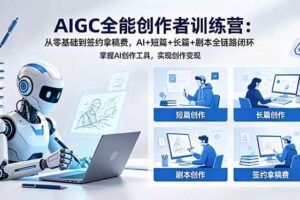 （18403期）AIGC全能创作者训练营：从零基础到签约拿稿费，AI+短篇+长篇+剧本全链路闭环