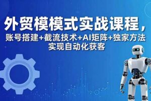 （18367期）外贸新模式实战课程-更新5月，账号搭建+截流技术+AI矩阵+独家方法实现自动化获客