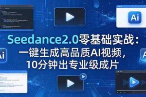（18323期）Seedance2.0零基础实战：一键生成高品质AI视频，10分钟出专业级成片