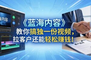 （18301期）做视频卷不动了？《蓝海内容》教你搞独一份视频，拉客户还能轻松赚钱！