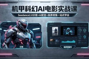 （18298期）机甲科幻 AI 电影实战课，Seedance2.0 分镜 + AI 配音 + 画质增强一站式学会