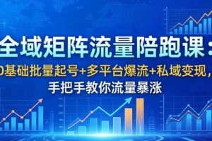 （18156期）全域矩阵流量陪跑课：0基础批量起号+多平台爆流+私域变现，手把手教你流量暴涨
